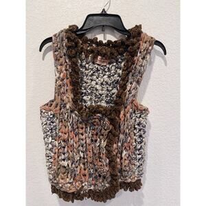 Vintage 1977 Estelle Gracer Hippie Handwoven Artisan Vest Multicolored